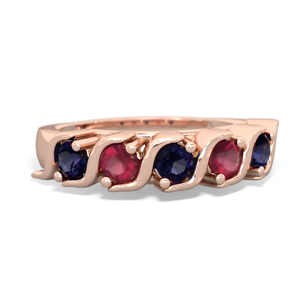 Sapphire Anniversary Band 14K Rose Gold ring R2089
