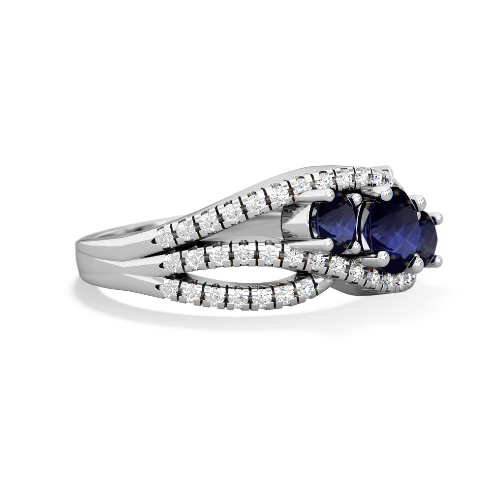 Amethyst Three Stone Aurora 14K White Gold ring R3080