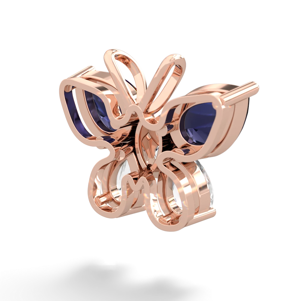 Sapphire Butterfly 14K Rose Gold pendant P2215