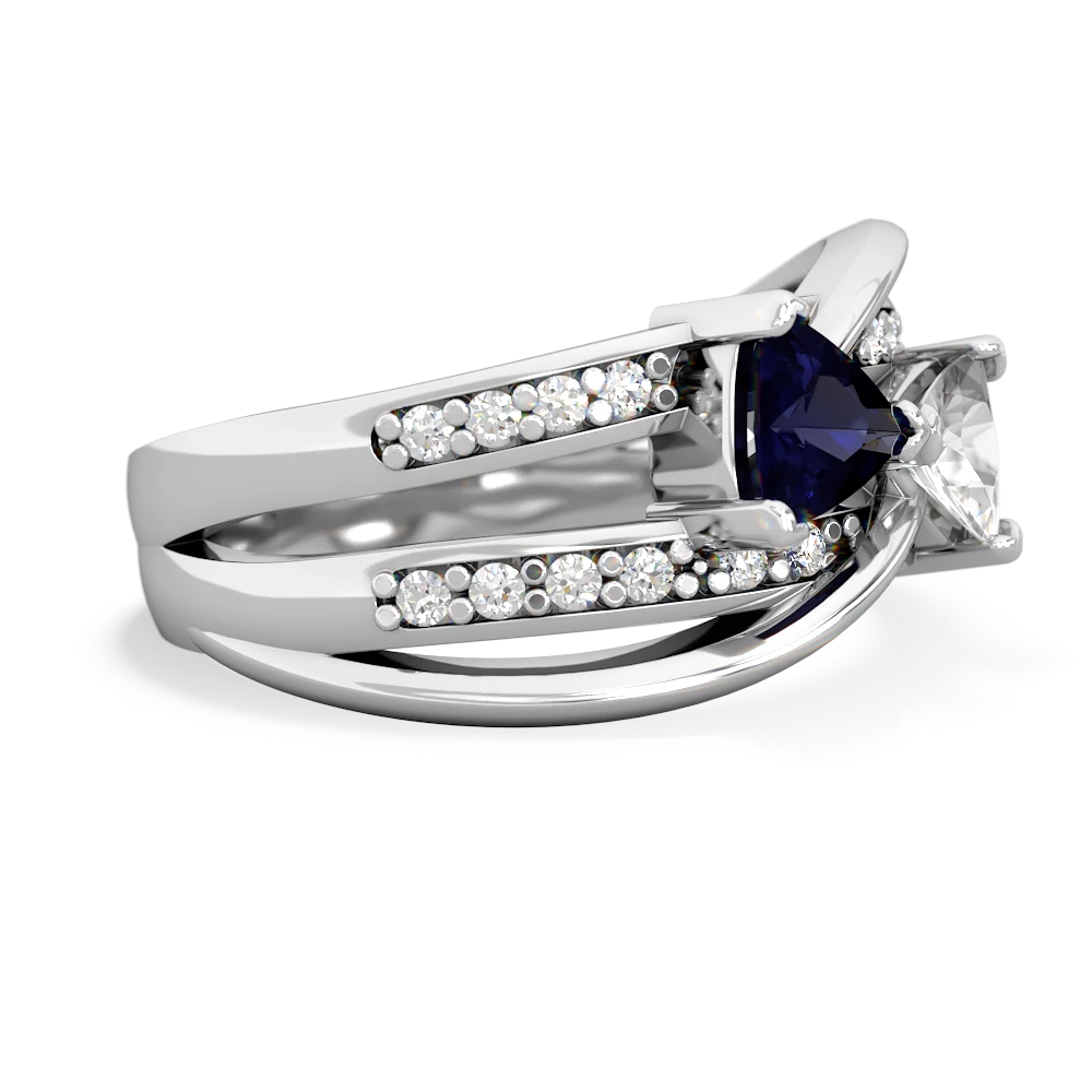 Sapphire Bowtie 14K White Gold ring R2360
