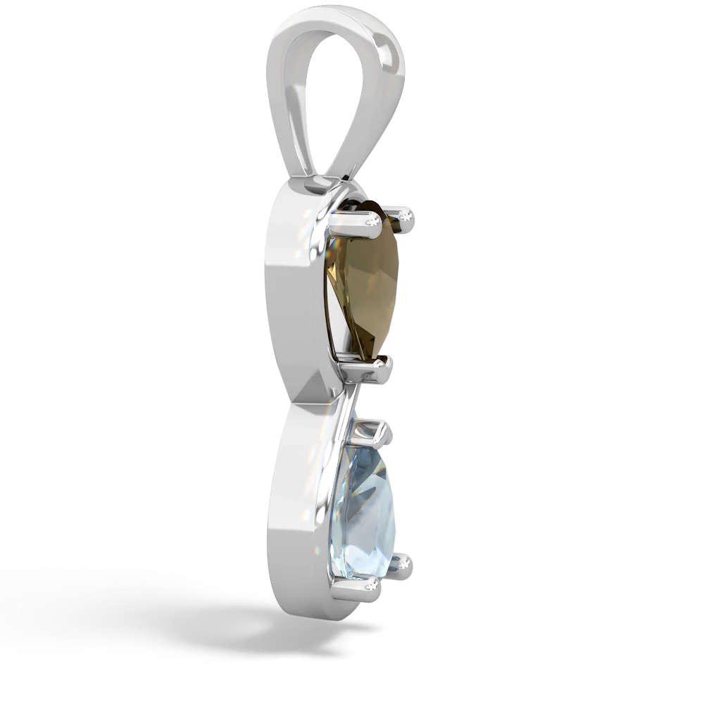 Smoky Quartz Infinity 14K White Gold pendant P5050