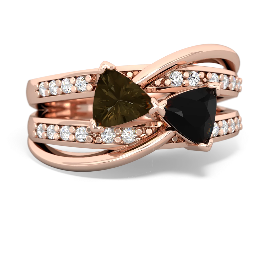 Smoky Quartz Bowtie 14K Rose Gold ring R2360