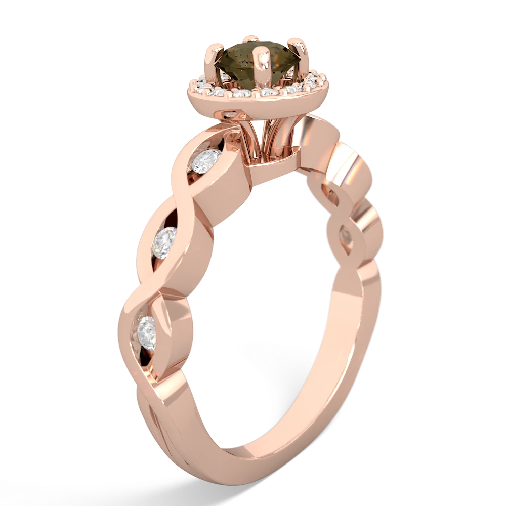 Smoky Quartz Infinity Halo Engagement 14K Rose Gold ring R26315RH