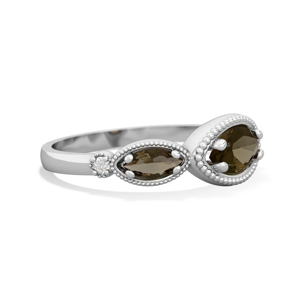 London Topaz Milgrain Marquise 14K White Gold ring R5700