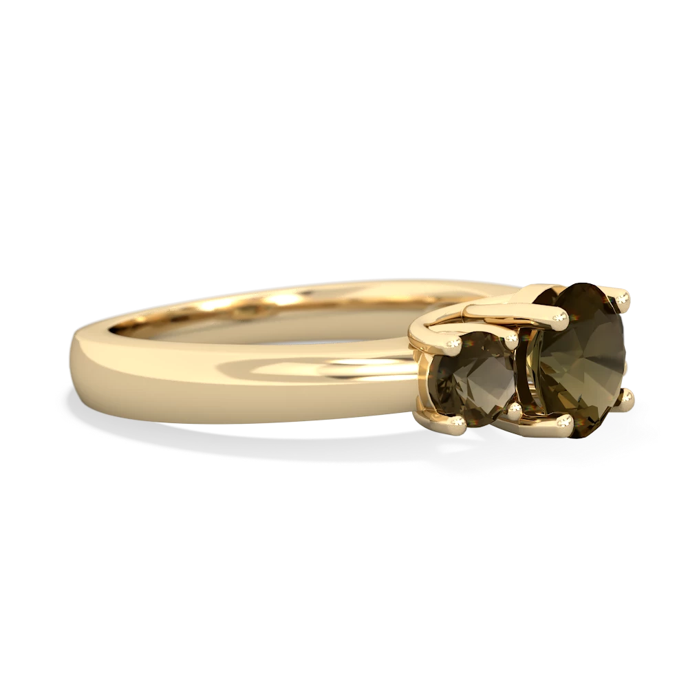 Garnet Three Stone Round Trellis 14K Yellow Gold ring R4018