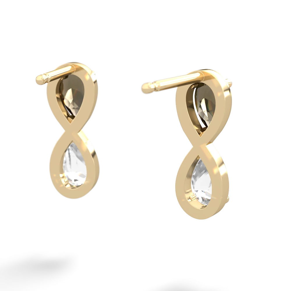 Smoky Quartz Infinity 14K Yellow Gold earrings E5050