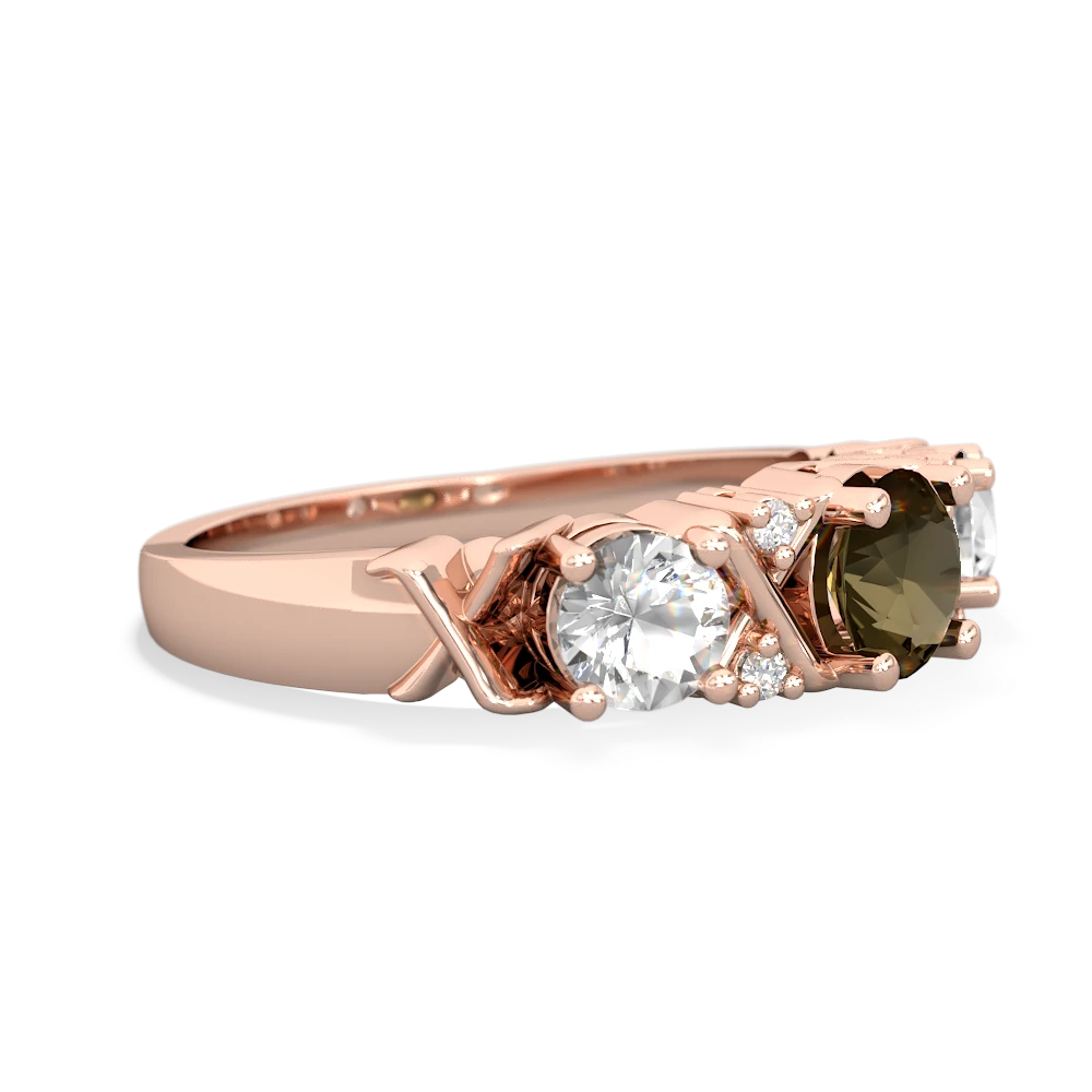 Smoky Quartz Hugs And Kisses 14K Rose Gold ring R5016