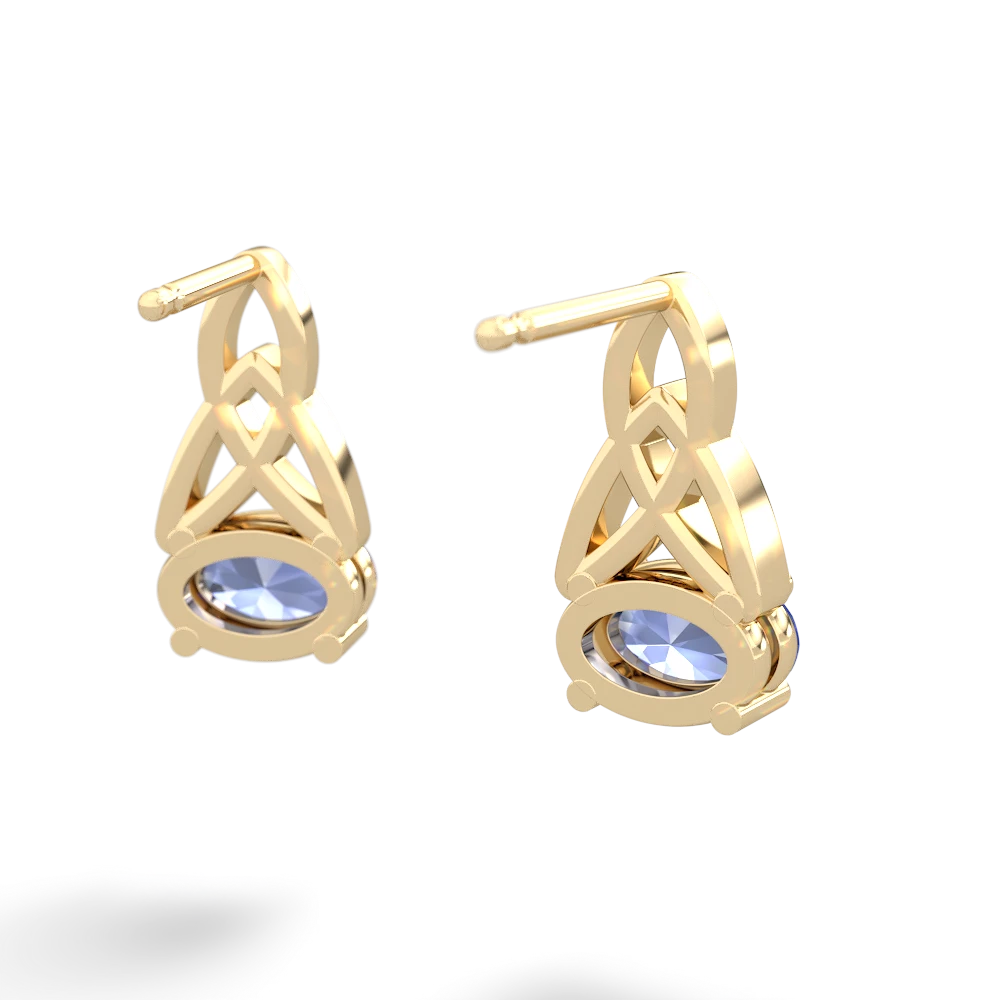 Tanzanite Celtic Trinity Knot 14K Yellow Gold earrings E2389