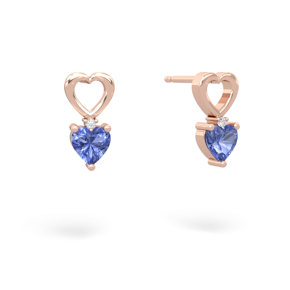 Tanzanite Four Hearts 14K Rose Gold earrings E2558