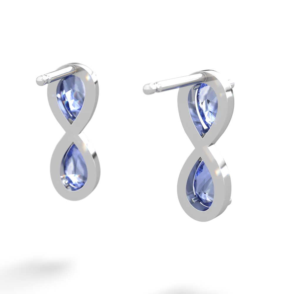 Tanzanite Infinity 14K White Gold earrings E5050