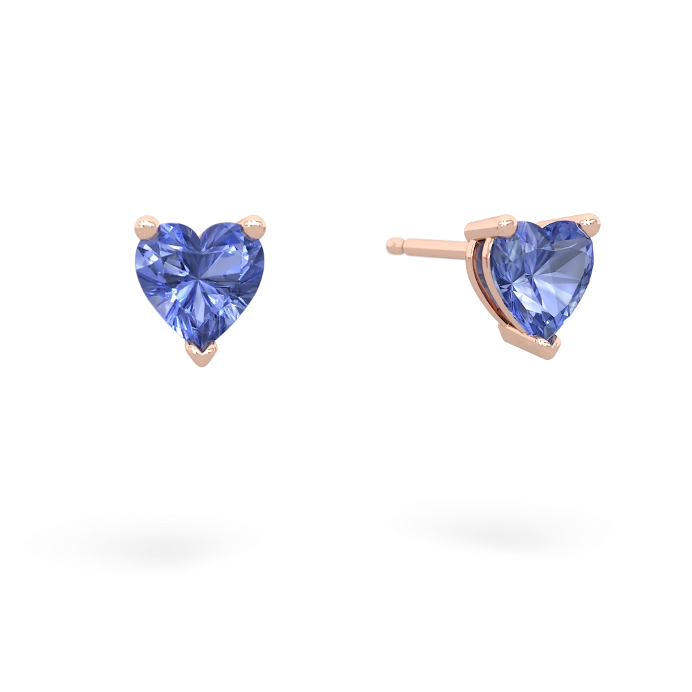 Tanzanite 5Mm Heart Stud 14K Rose Gold earrings E1861
