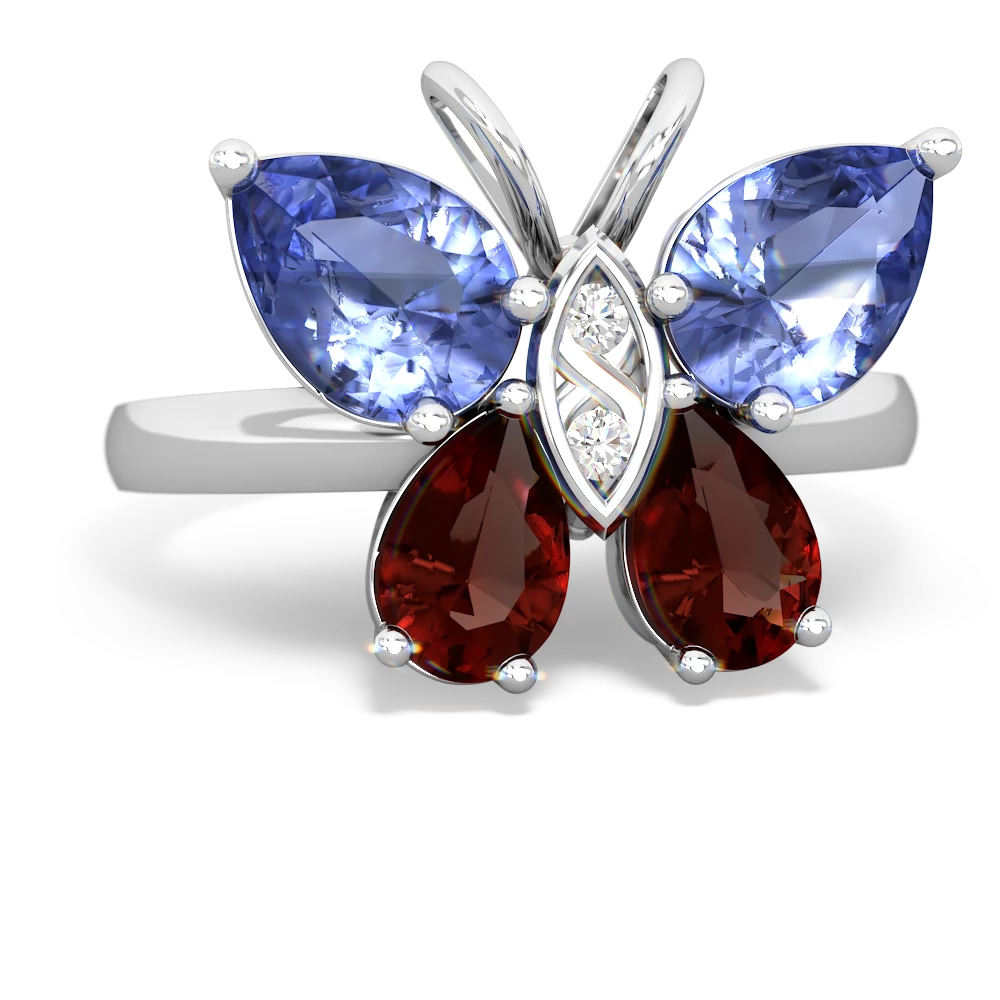 Tanzanite Butterfly 14K White Gold ring R2215