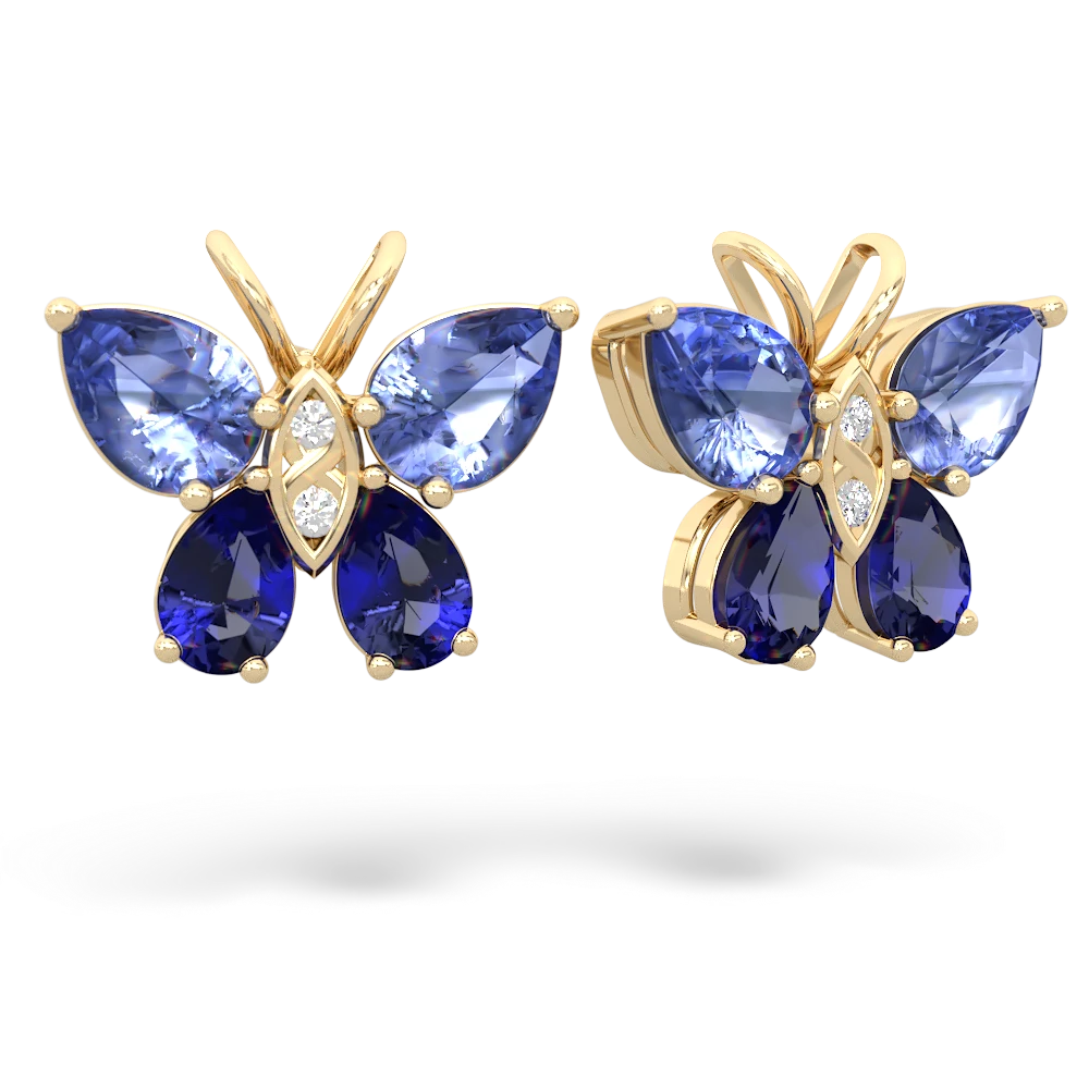 Tanzanite Butterfly 14K Yellow Gold earrings E2215