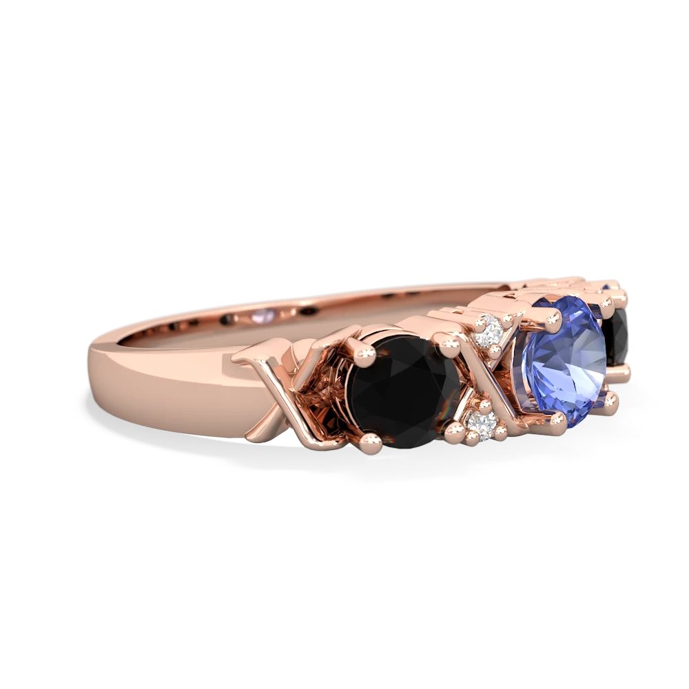 Tanzanite Hugs And Kisses 14K Rose Gold ring R5016