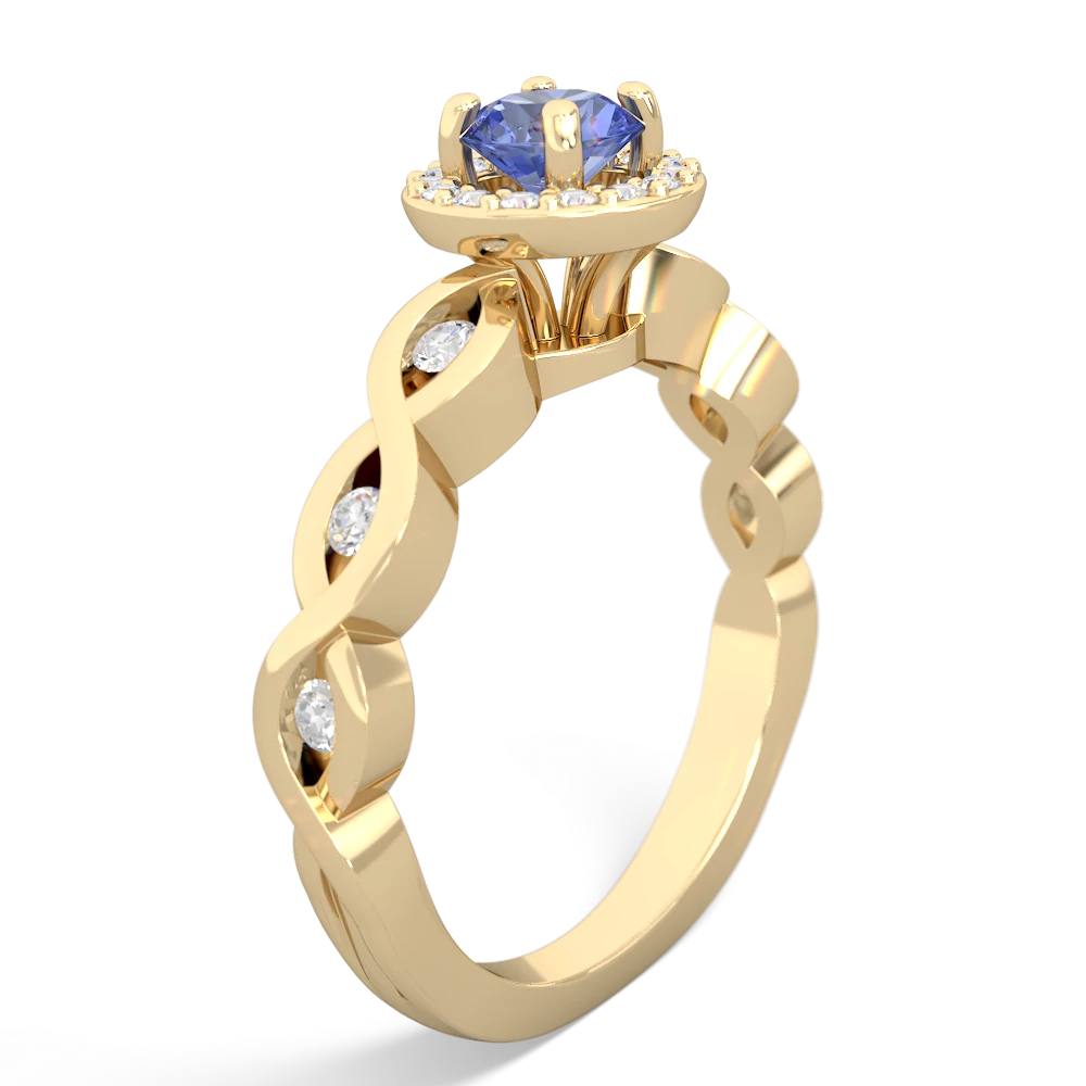 Tanzanite Infinity Halo Engagement 14K Yellow Gold ring R26315RH