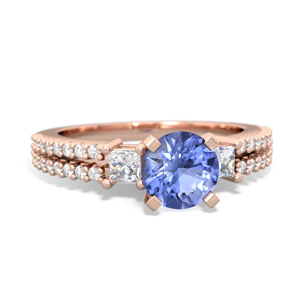 Tanzanite Classic 6Mm Round Engagement 14K Rose Gold ring R26436RD