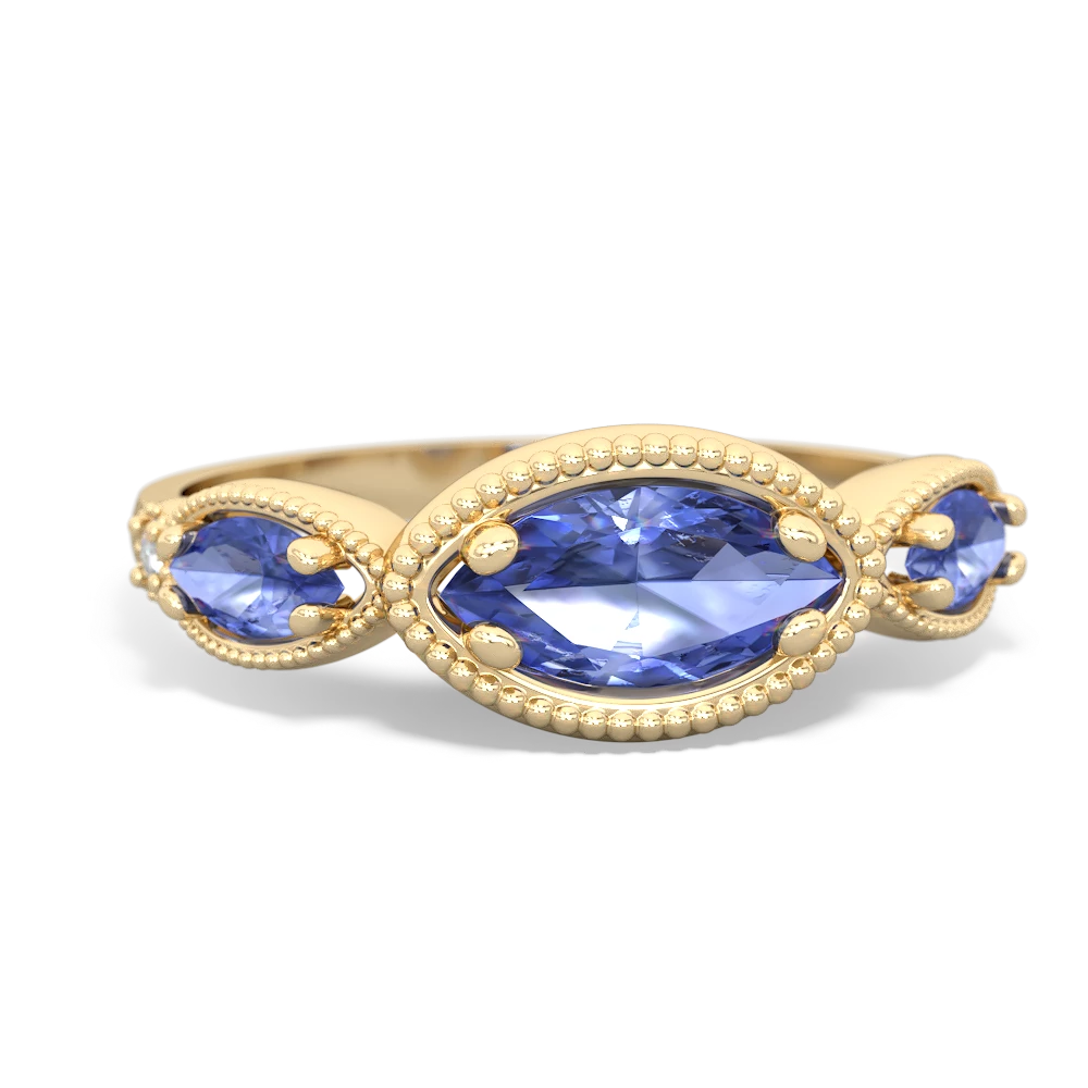 London Topaz Milgrain Marquise 14K Yellow Gold ring R5700