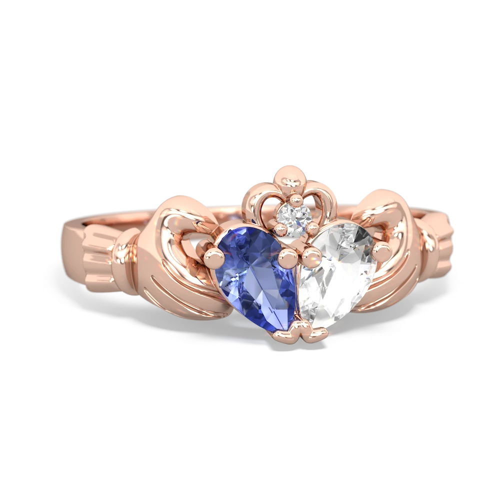 Tanzanite 'Our Heart' Claddagh 14K Rose Gold ring R2388