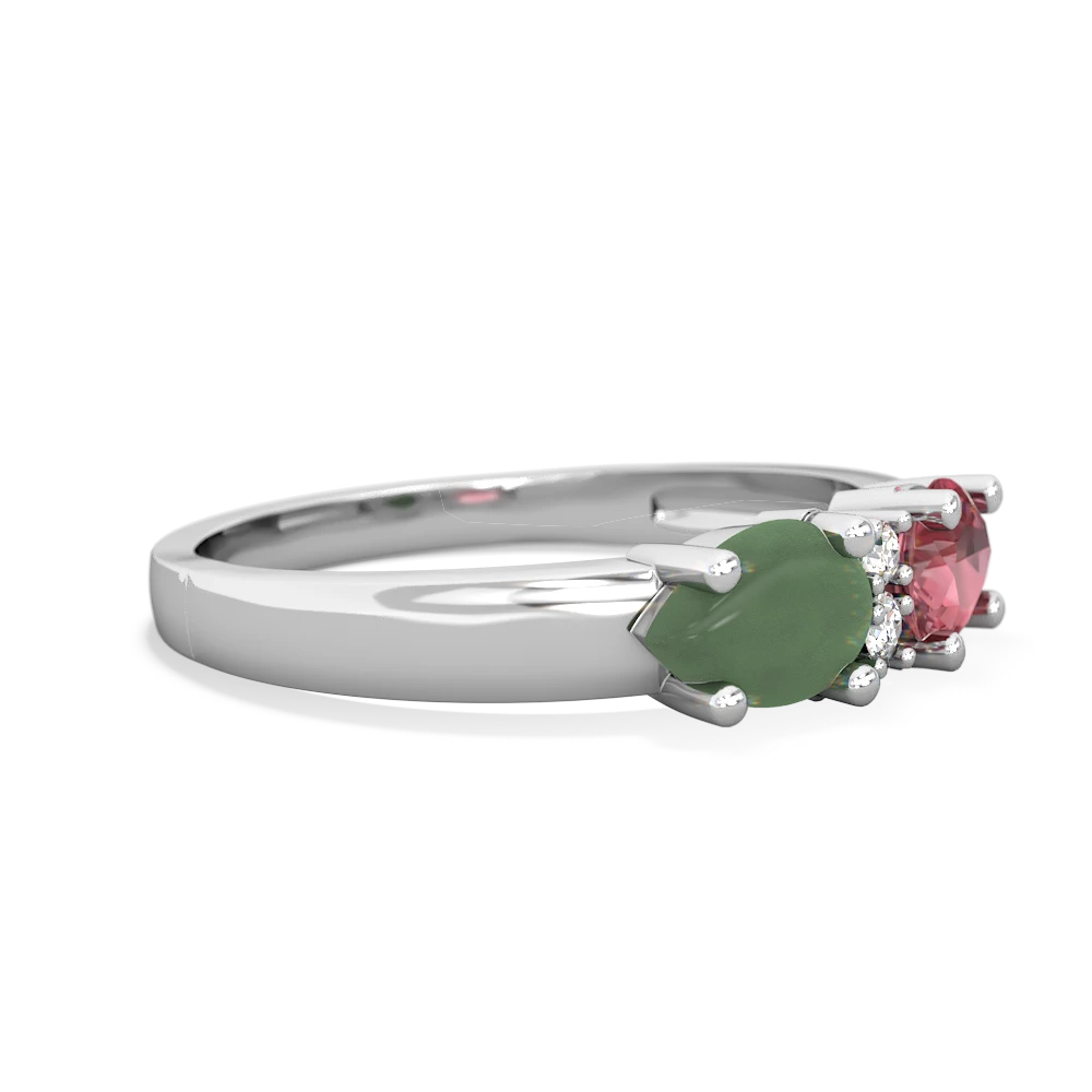 Pink Tourmaline Pear Bowtie 14K White Gold ring R0865