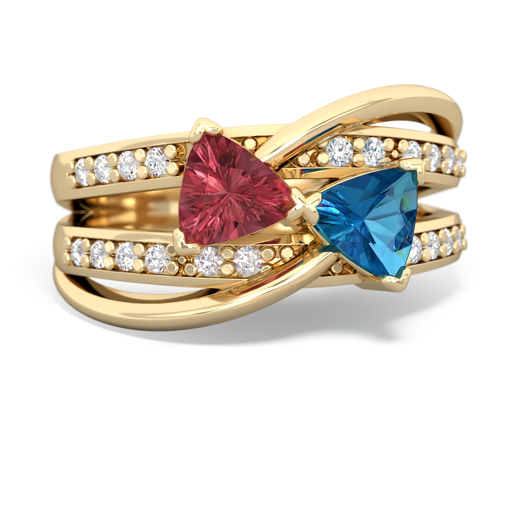 Pink Tourmaline Bowtie 14K Yellow Gold ring R2360