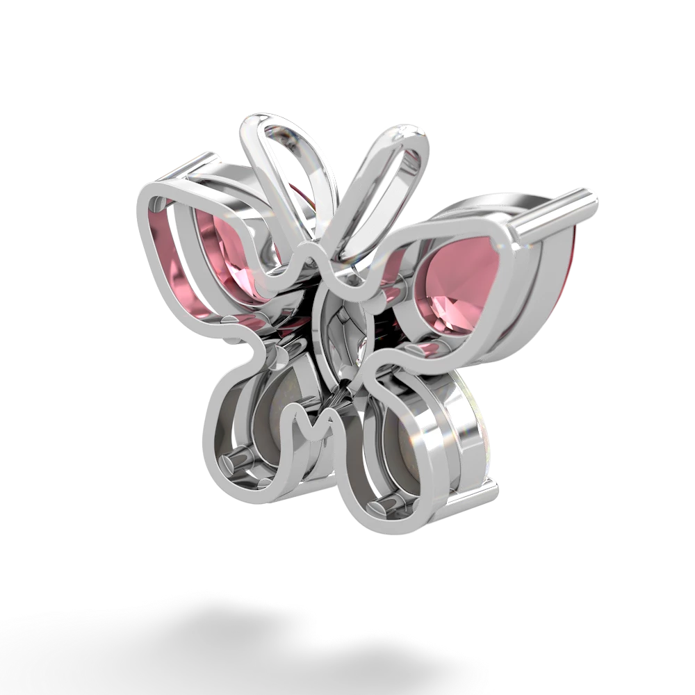 Pink Tourmaline Butterfly 14K White Gold pendant P2215