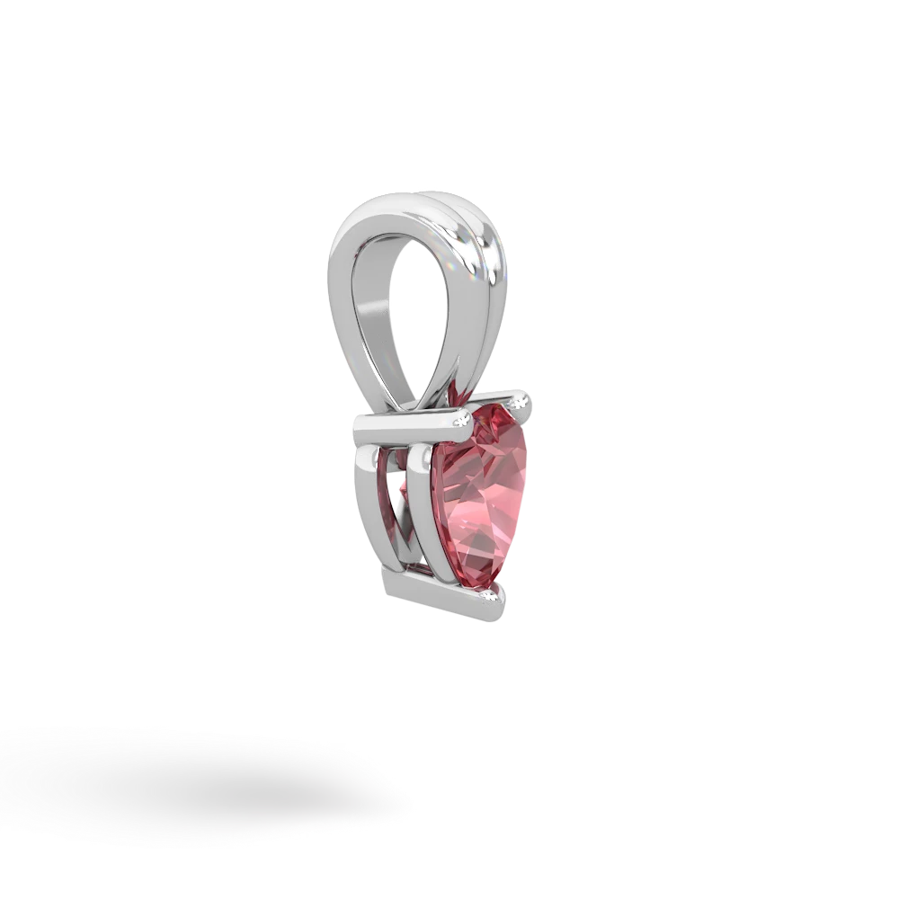 Pink Tourmaline 5Mm Heart Solitaire 14K White Gold pendant P1861