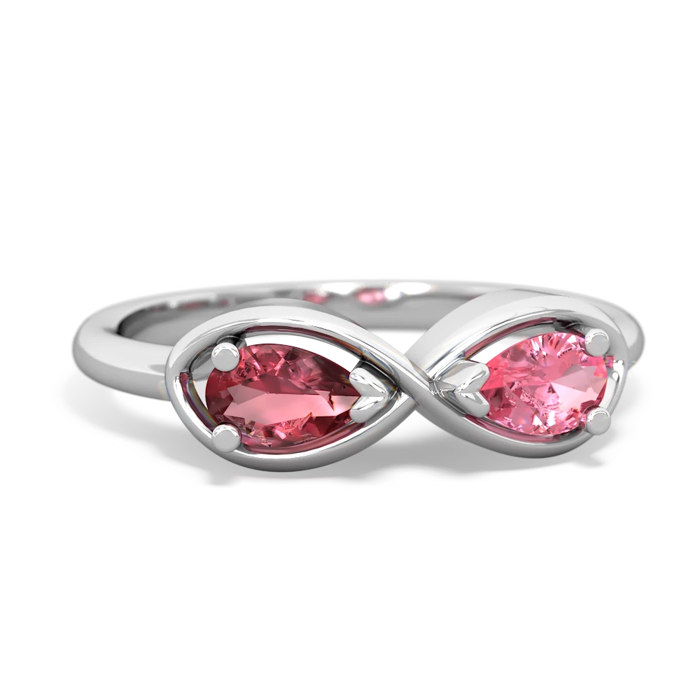 Pink Tourmaline Infinity 14K White Gold ring R5050