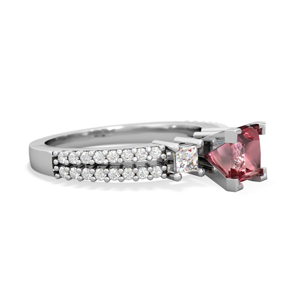 Pink Tourmaline Classic 5Mm Square Engagement 14K White Gold ring R26435SQ