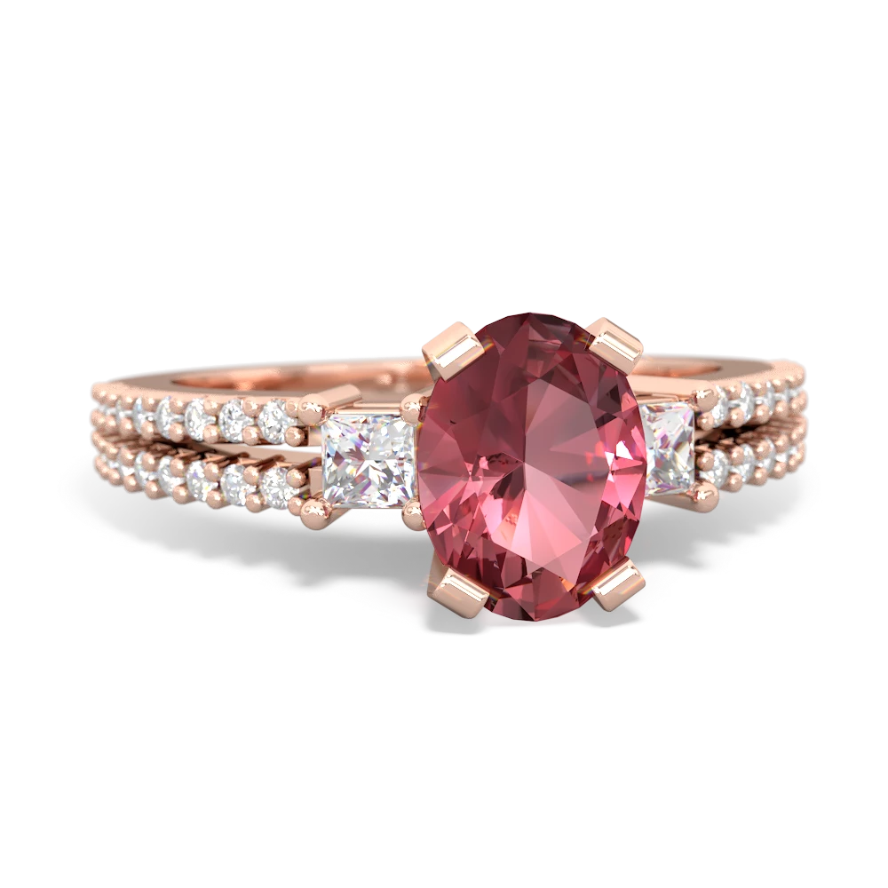 Pink Tourmaline Classic 8X6mm Oval Engagement 14K Rose Gold ring R26438VL