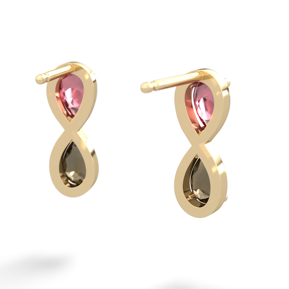 Pink Tourmaline Infinity 14K Yellow Gold earrings E5050