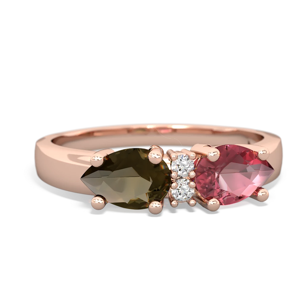 Pink Tourmaline Pear Bowtie 14K Rose Gold ring R0865