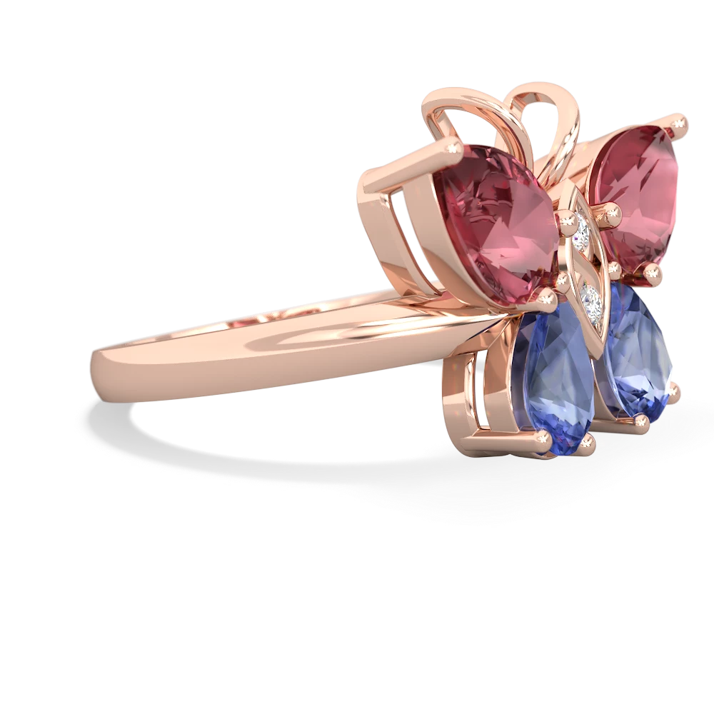 Pink Tourmaline Butterfly 14K Rose Gold ring R2215