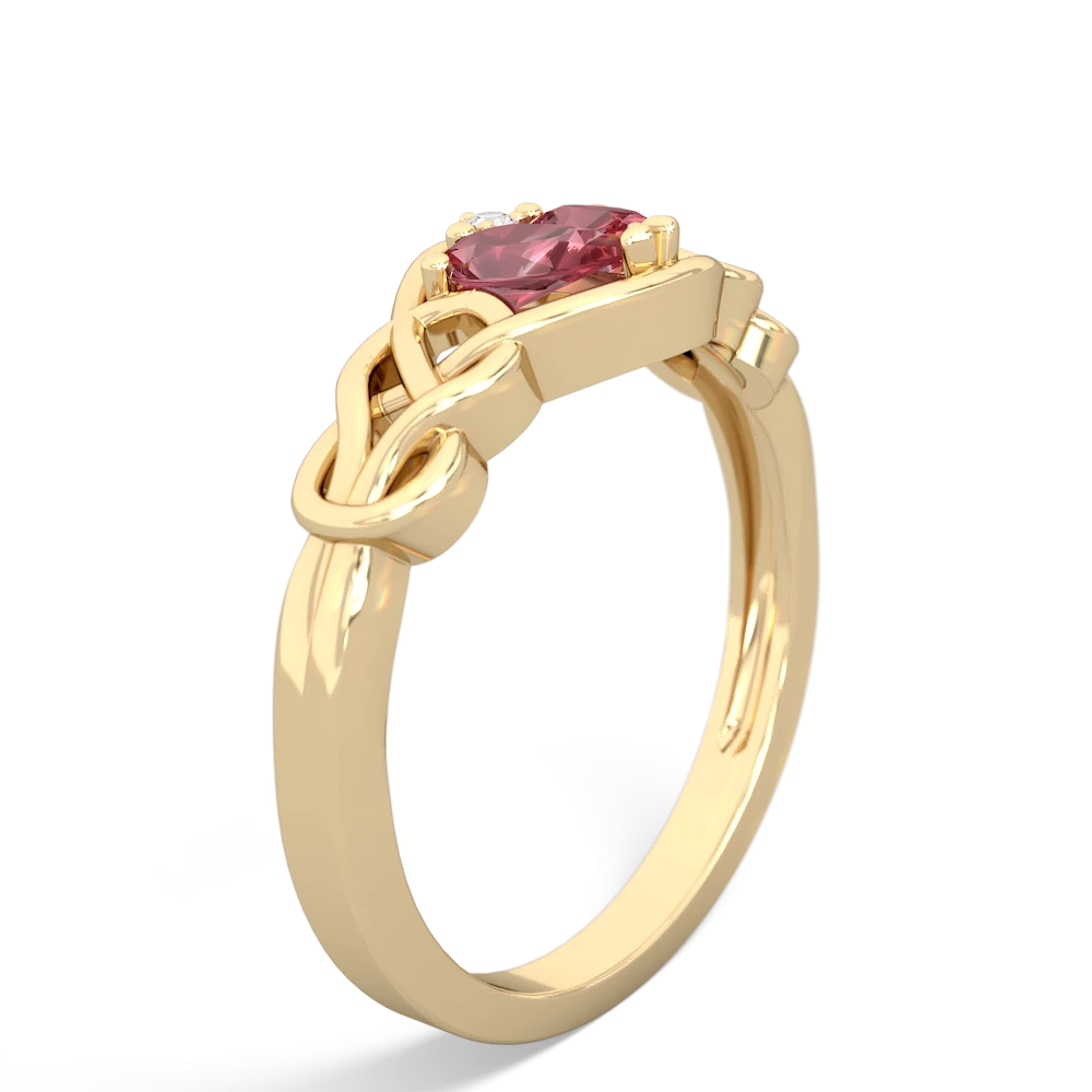 Pink Tourmaline Celtic Love Knot 14K Yellow Gold ring R5420