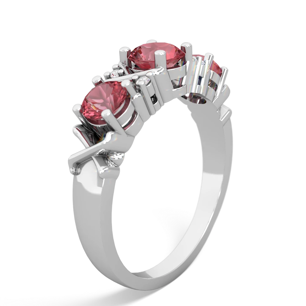 Garnet Hugs And Kisses 14K White Gold ring R5016