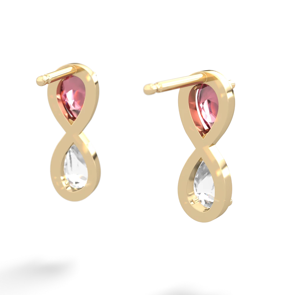 Pink Tourmaline Infinity 14K Yellow Gold earrings E5050