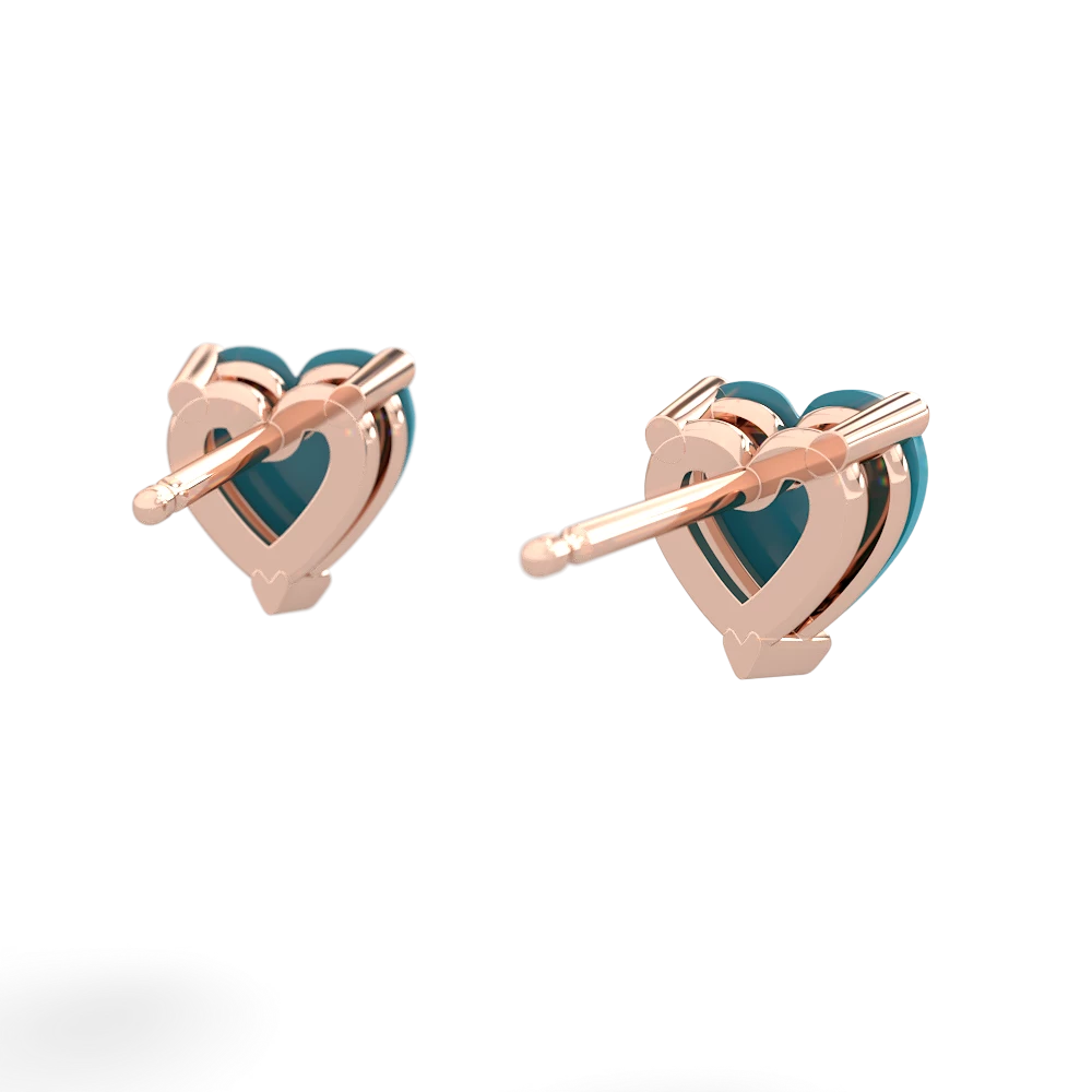 Turquoise 6Mm Heart Stud 14K Rose Gold earrings E1862