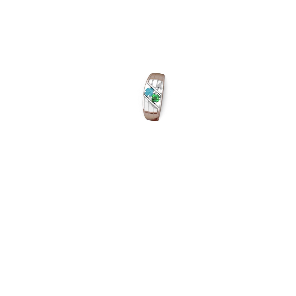 Turquoise Men's Streamline 14K White Gold ring R0460