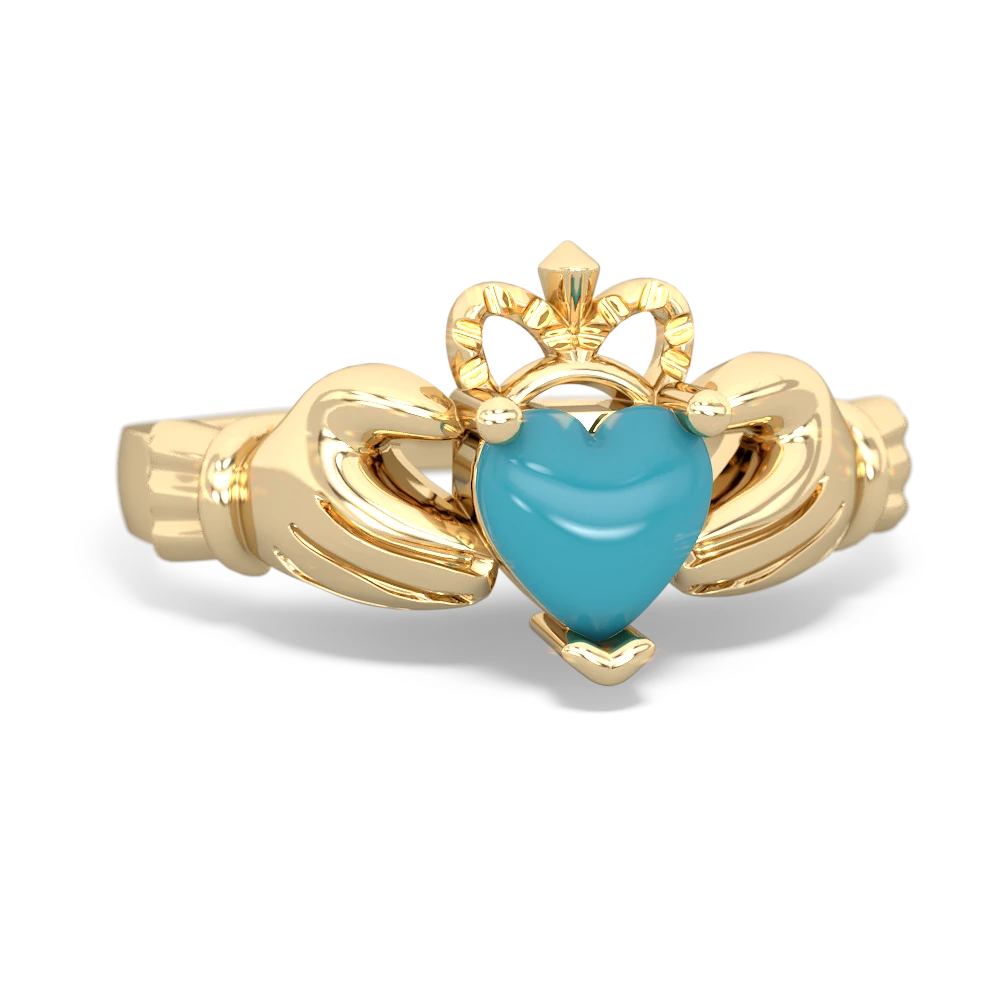 Turquoise Claddagh 14K Yellow Gold ring R2370