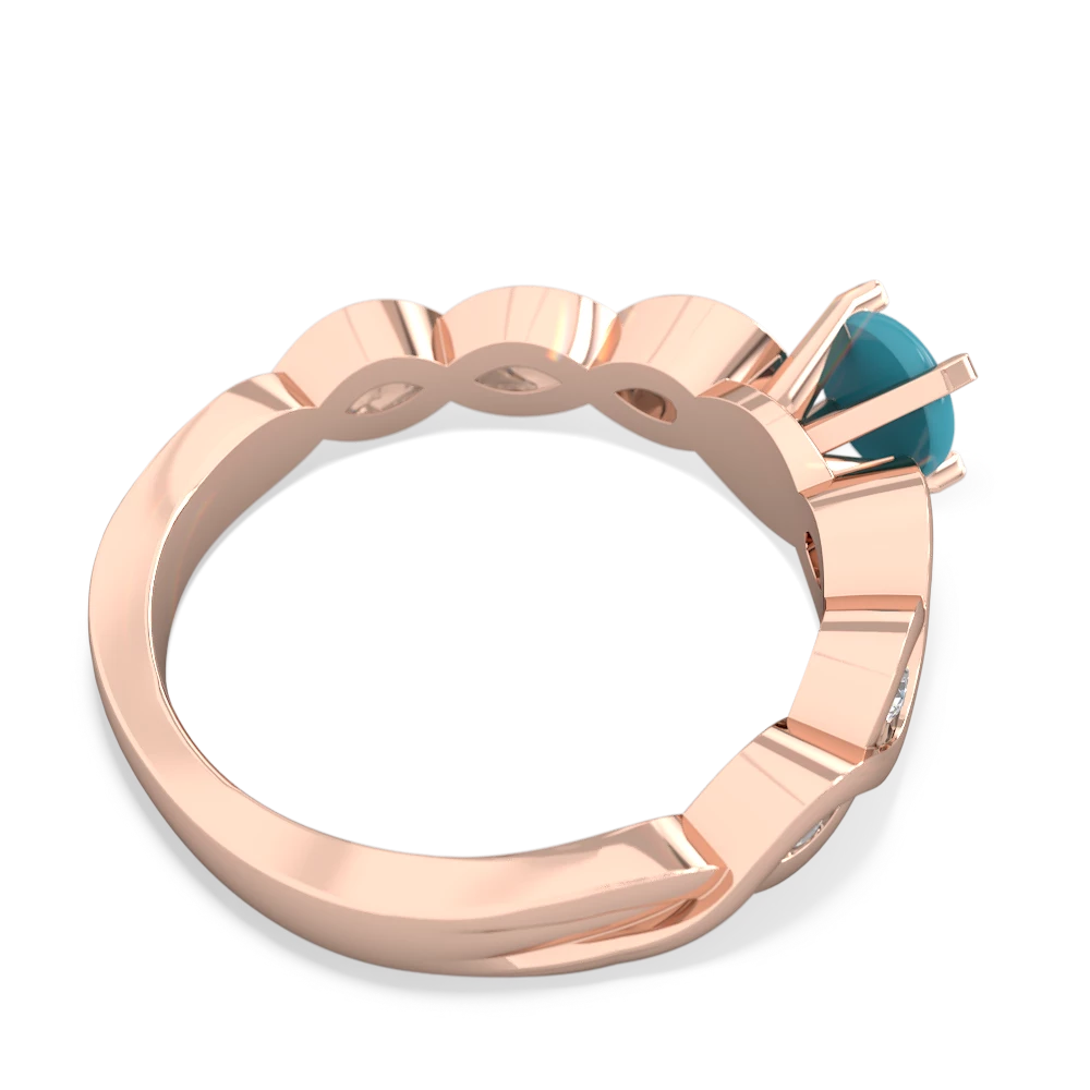 Turquoise Infinity 5Mm Round Engagement 14K Rose Gold ring R26315RD