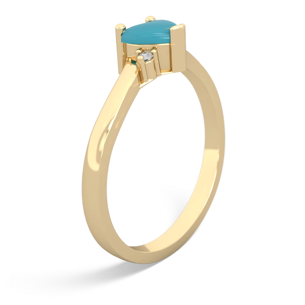 Turquoise Delicate Heart 14K Yellow Gold ring R0203