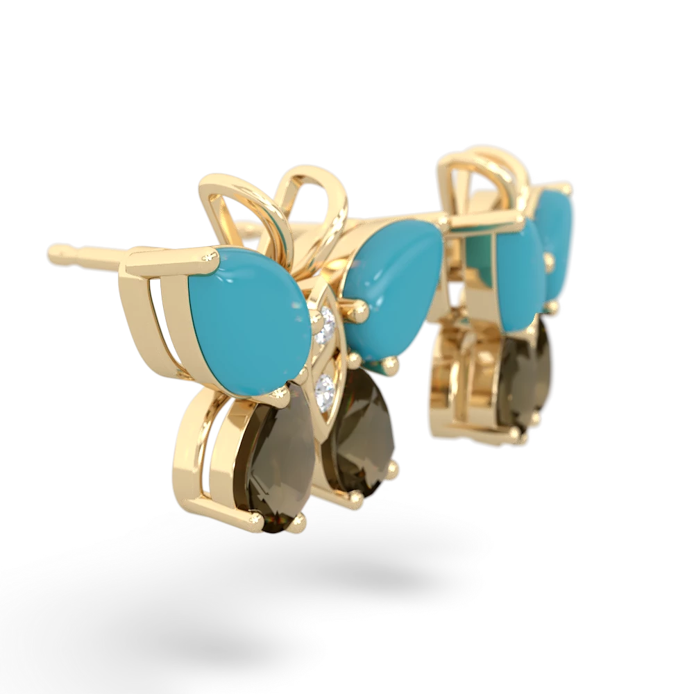 Turquoise Butterfly 14K Yellow Gold earrings E2215