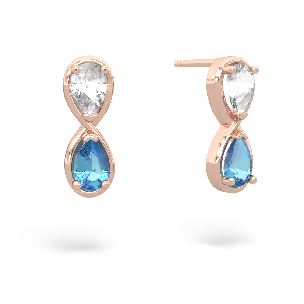 White Topaz Infinity 14K Rose Gold earrings E5050