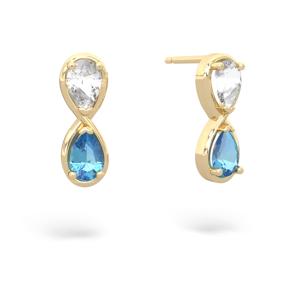 White Topaz Infinity 14K Yellow Gold earrings E5050