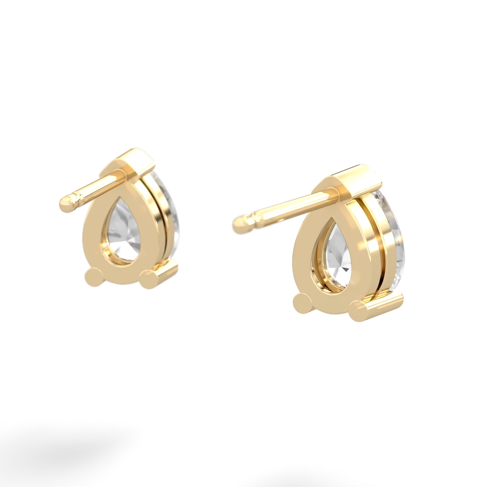 White Topaz Teardrop Stud 14K Yellow Gold earrings E1793