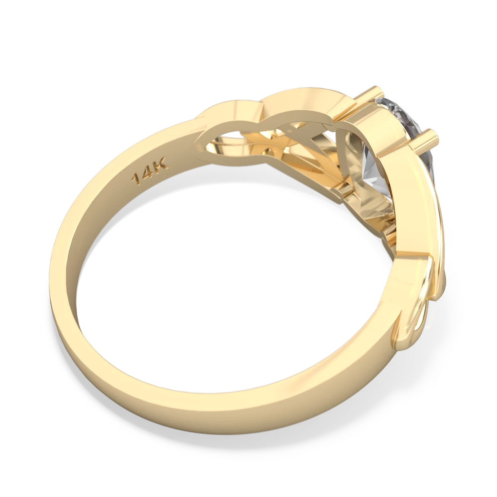 White Topaz Celtic Trinity Knot 14K Yellow Gold ring R2389