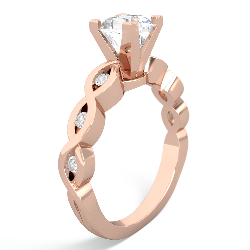 White Topaz Infinity 5Mm Square Engagement 14K Rose Gold ring R26315SQ