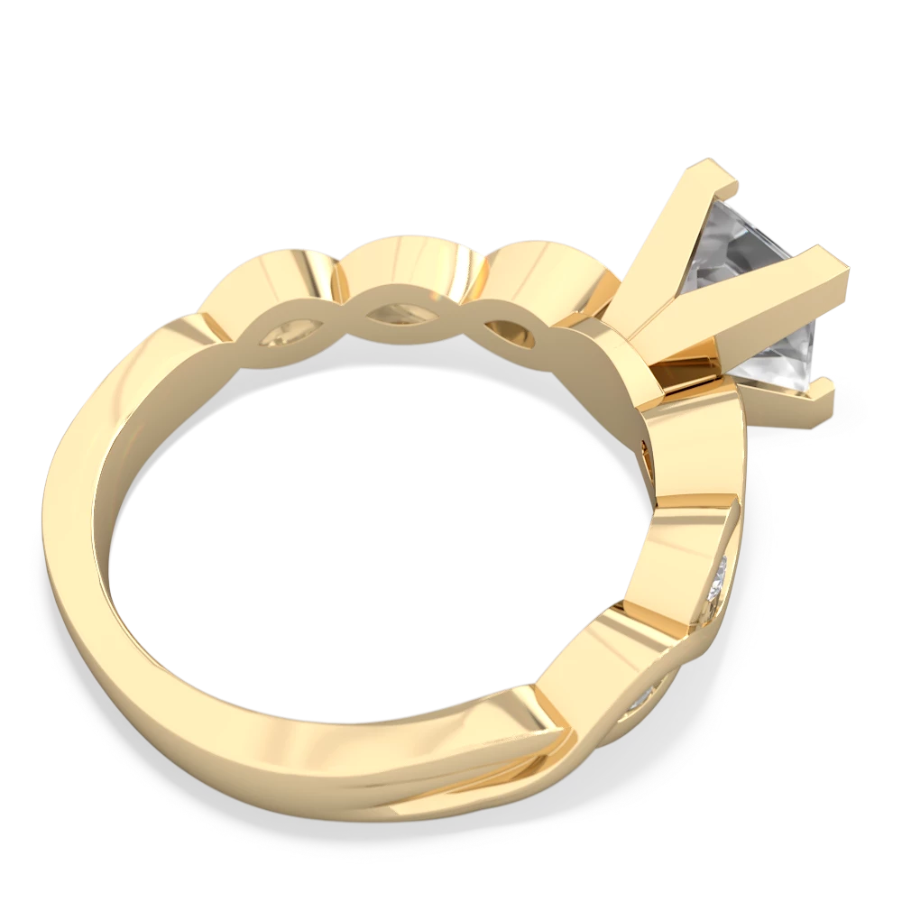 White Topaz Infinity 6Mm Princess Engagement 14K Yellow Gold ring R26316SQ