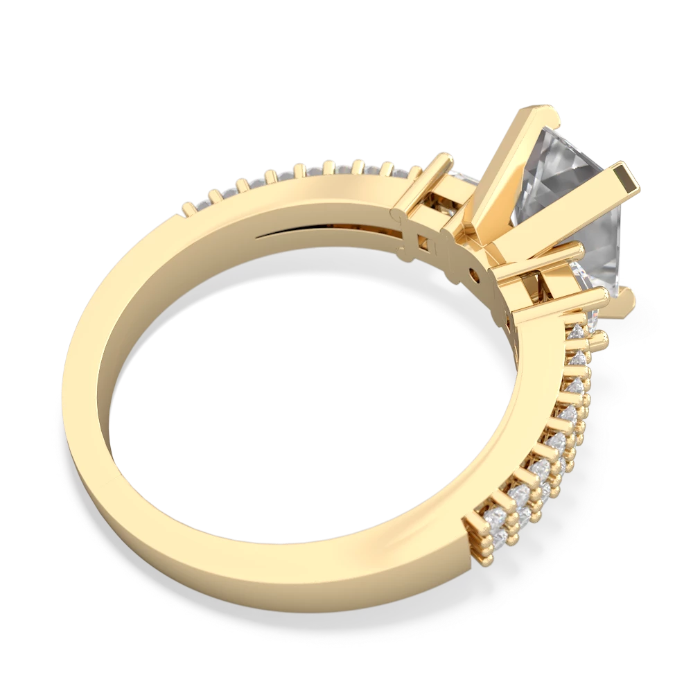 White Topaz Classic 8X6mm Emerald-Cut Engagement 14K Yellow Gold ring R26438EM