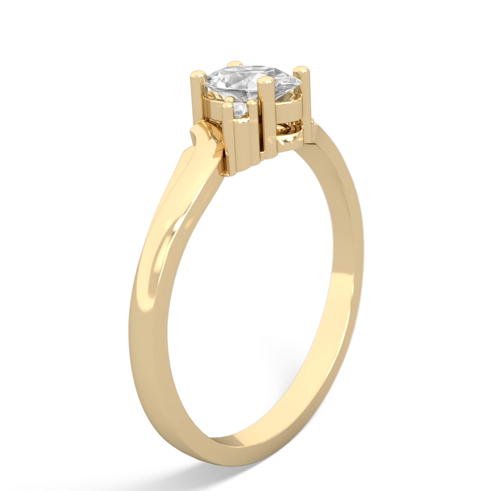 White Topaz Elegant Swirl 14K Yellow Gold ring R2173