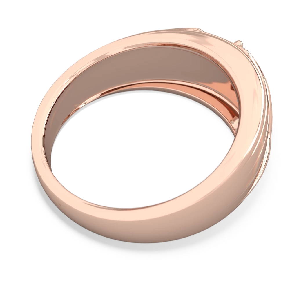 White Topaz Men's Streamline 14K Rose Gold ring R0460